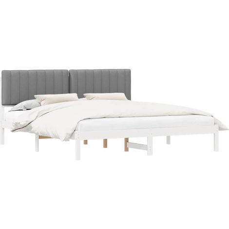 Bed Frame with Upholstered Headboard Light Grey 180 x 200 cm vidaXL (1/5)