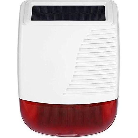 Sirène d'alarme extérieure sans fil solaire – Alimentation solaire – 110 dB – Étanche et anti-sabotage – Installation facile (1/4)