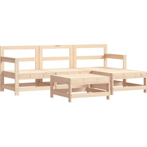 Maison Exclusive - 5-tlg. Garten-Lounge-Set Massivholz Kiefer (1/5)
