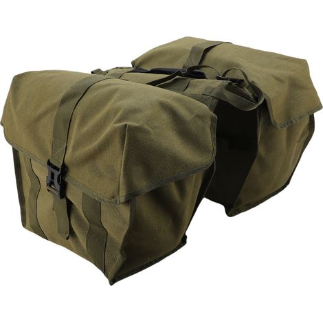 Sacoche double de selle de vélo en toile étanche, grande capacité, 43 L, pour porte-bagages arrière. (1/5)