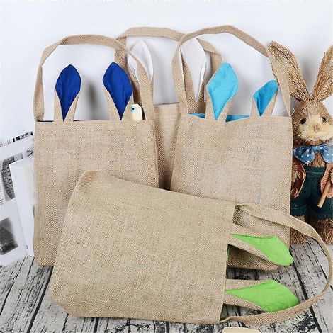 Paniers cadeaux de Pâques pour enfants, sacs cadeaux pour fêtes, marron-violet (1/5)