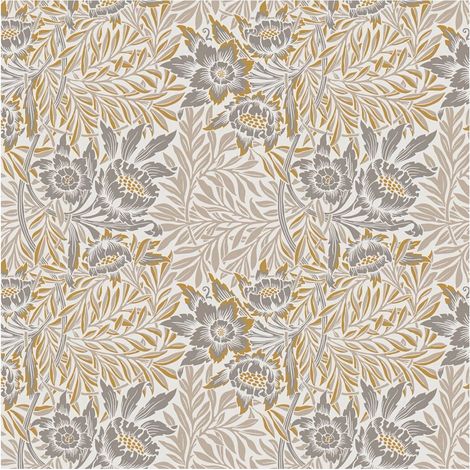 Flowers wallcovering wall Profhome 390583 non-woven wallpaper smooth with floral ornaments matt beige white ochre yellow grey 5,33 m2 (1/5)