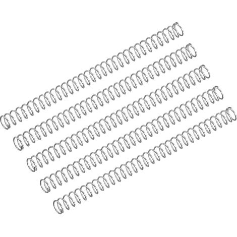 5pcs - Ressort De Compression - Acier Inoxydable 304 - Résistance à La Corrosion et Haute Élasticité Pour Mécanique et Électronique Ton Argenté 3mmx50mm