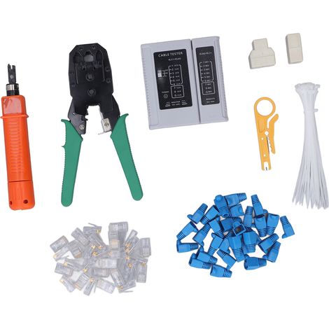 Kit de Réparation Réseau RJ45 Pince à Câble Connecteur Coupleur Dénudeur Cat5 Cat5e Cat6 Outillage (1/5)