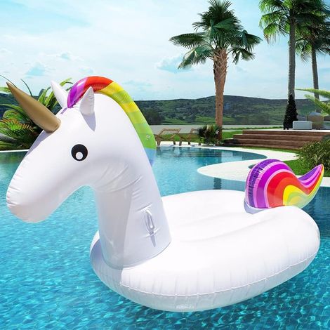 Bouée Licorne, bouee Gonflable Piscine, 200×100×90CM Géant Bouee Licorne Gonflable Jouet, Chaise de récréation générale et pour Adultes et Enfant