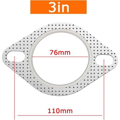 Lot de 2 joint d'échappement de Voiture,Joint de Bride D’échappement, joint de Bride de Tuyau d'échappement,Joint De Bride De Collecteur D'échappement (3in Inner Diameter,76mmmm/110mm)