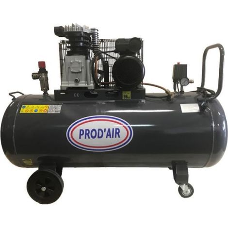 Domac – Compresseur d'air horizontal 200L – 2200W – 10 bars – Débit d'air 481 L/min – Monophasé électrique – Filtre épurateur dentendeur (1/5)