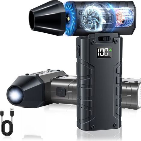 Dry-hair dustproof - Dry-hair turbo - Fan jet - Dry-hair portable - With screen LED - Interface USB-C - Antistatique, compatible with the devices electronic (1/5)