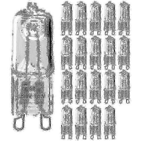 20 ampoules halogènes G9, ampoules halogènes transparentes à intensité variable de 18 W (1/5)