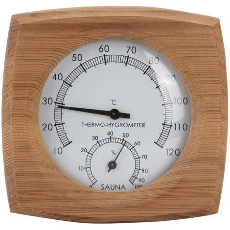 2-In-1Sauna Température Cèdre Bois Thermomètre Hygromètre Thermo-Hygromètre Accessoires De Sauna (1/4)