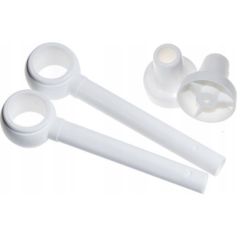 Soporte individual de plástico para barra de cortina de 28 mm de diámetro, color blanco, 2 unidades. (1/5)
