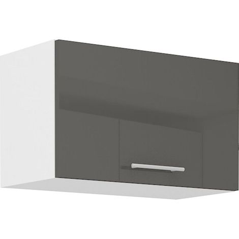 Küche Hängeschrank 60 Lara Grau Hochglanz + Weiss matt Küchenzeile Küchenblock (1/5)