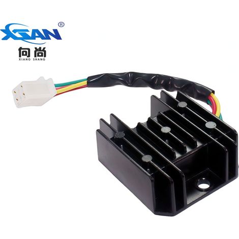 Régulateur de tension redresseur XSAN pour motos, compatible avec les quads GY6 50, 80, 100, 120 et 150 à quatre fils (12 V). (1/2)