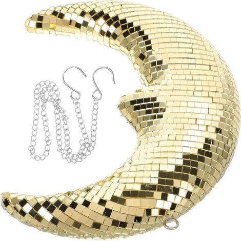 coration Suspendue Lune Disco Miroir Brillant pour Soir e et (1/5)
