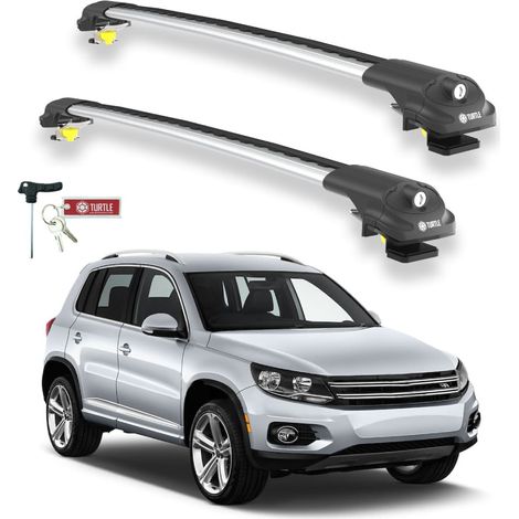 TURTLE kompatibel mit Volkswagen Tiguan (5N) 2007-2016 Dachträger Air1 Grau (1/5)