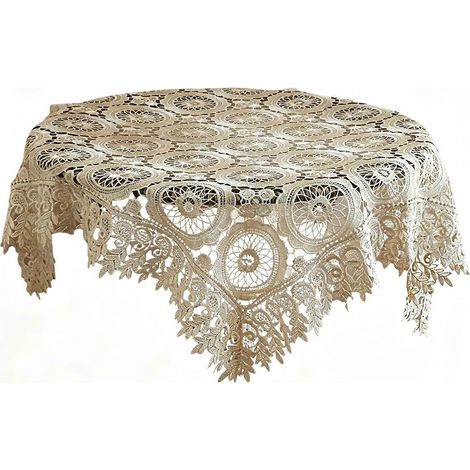 Nappe en dentelle pour une fête – Broderie ajourée au crochet – pour une fête prénuptiale (1/5)