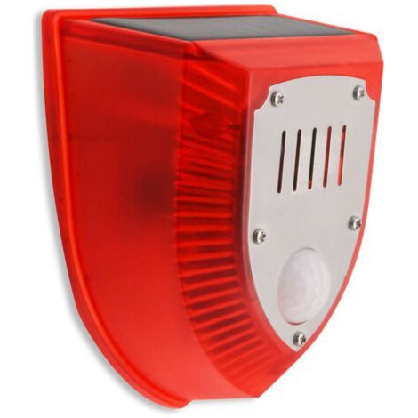 Alarme sonore solaire - Détecteur de mouvement - Alarme d'avertissement extérieur 120db - Son de sécurité - Flash éclairage - Étanche à la pluie - Mode jour et nuit - Pour maison villa cour ferme sal (1/5)