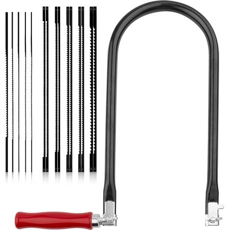 Kit de Scie à Chantourner avec 15 Lames (468101210T14T18T24T32T) et Arc de Scie pour Métal et Bois Lames Triées Coupes Précises pour Travaux sur Bois (1/5)