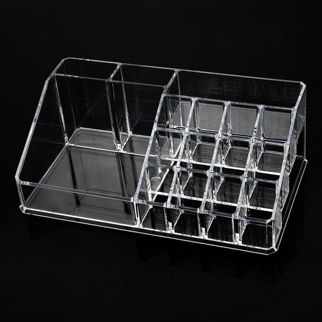 Organisateur Maquillage Acrylique Boîte à Bijoux Transparent de Maquillage Pinceaux Cosmétique Pot de Rangement de Brosses Porte pour Salle de Bain, Chambre à Coucher, Coiffeuse-Fei Yu (1/4)