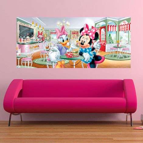 Poster géant Minnie & Daisy au salon de thé Disney intisse 202X90 CM (1/4)