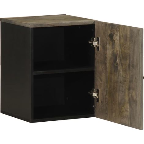 Maison Exclusive - Mobile da Bagno a Parete Nero 38x33x48 cm Legno Massello Mango (1/5)