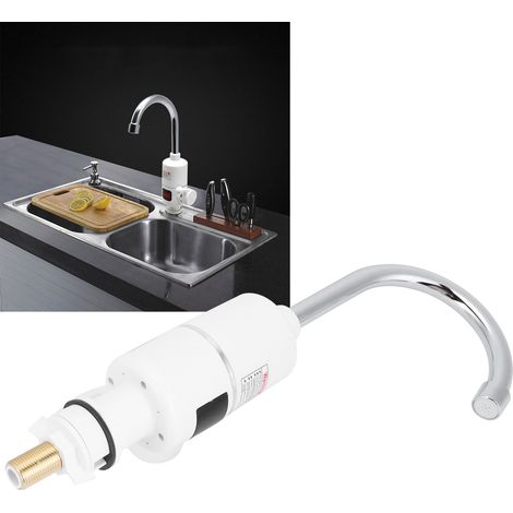 Robinet de cuisine domestique à chauffage instantané, double usage, eau chaude électrique, 220 V (prise UE) (1/5)