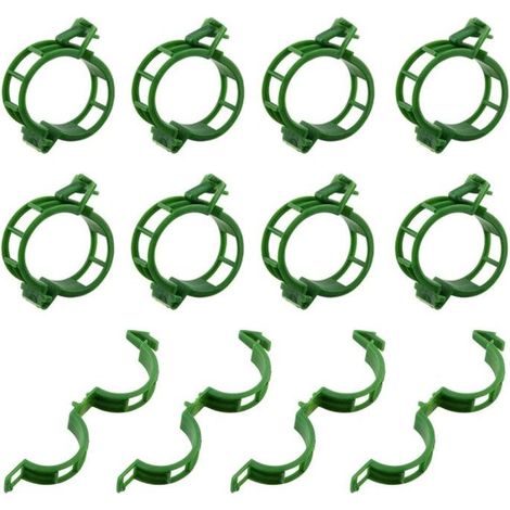 ®RisingFF Pflanzenklammern für Stützen/Spaliere, Set von 100, grün
