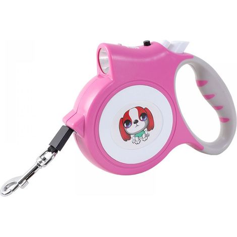 Laisse Rétractable Pour Chien - 5 M - Convient Chiens Moyens Et Grands Jusqu'à 25 Kg - Avec Lampe LED Intégrée Et Distributeur De Sachets - 1 Pièce (1/5)
