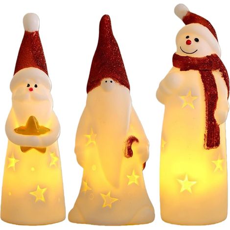 Veilleuse en Forme de Bonhomme de Neige Lot de 3 Lampes (1/5)