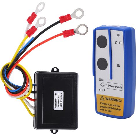 Universelle Funkfernbedienung für Seilwinden mit 12V/24V-Empfänger, geeignet für LKW, Jeep, ATV, SUV, blaue Farbe (1/5)