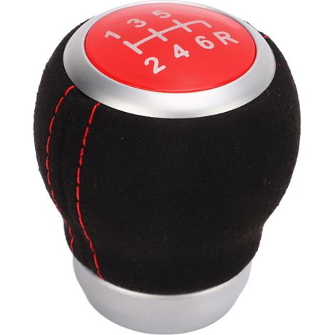 FOREHILL 6-Gang-Schaltknauf, silberner Ring, ergonomisch und verschleißfest, Ersatz für Subaru Red Top (1/5)