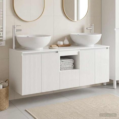 vidaXL Juego de Muebles de Baño 3 uds. Blanco Brillante (1/5)