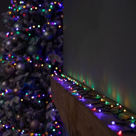 15.5m 600 LED Colour Changing Christmas String Lights in White to Multi-Colour (1/5)