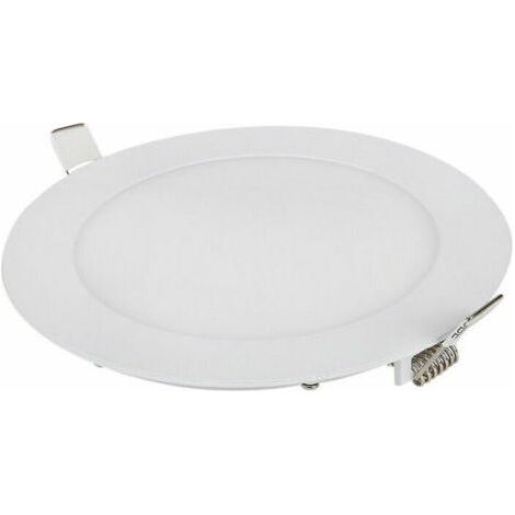 Lot de 6 spots LED encastrables dimmables de 9W, émettant une lumière blanche naturelle de 6000K, avec indice de protection IP65, parfaits pour les salles de bain.-Chrom (1/5)