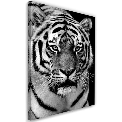 Tableau sur toile Tigre Afrique Noir et Blanc 40x60 (1/5)