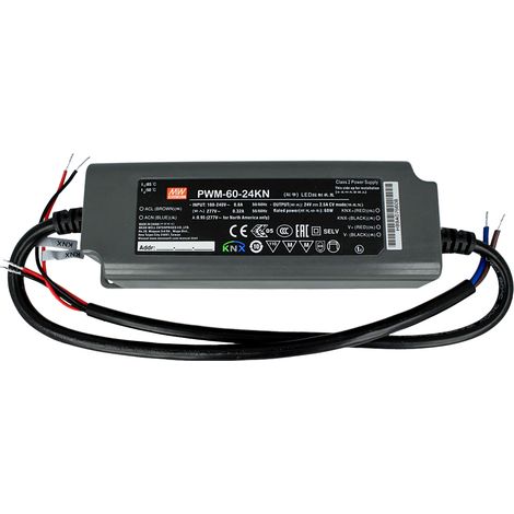 MW MEAN WELL PWM-60-24KN Trasformatore CV 24V 2,5A 60W Dimmerabile KNX Konnex IP67 (1/3)