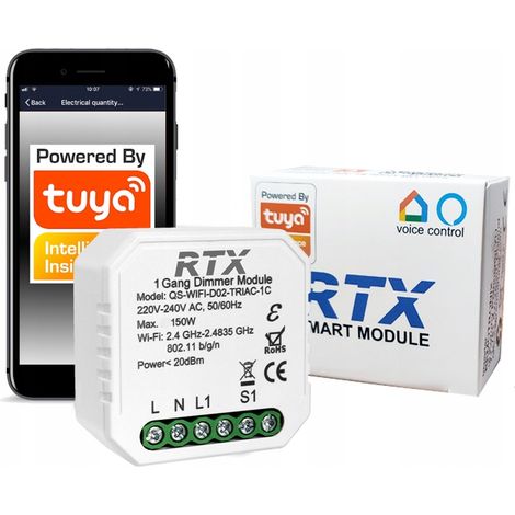 Controlador de luz con atenuación WiFi TUYA para montaje empotrado (1/5)