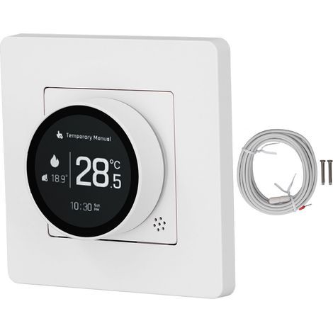 Thermostat intelligent pour chauffage électrique ZigBee, application Mobile, synchronisation, affichage LCD, contrôleur de température, interrupteur 95-245vac, blanc (1/5)
