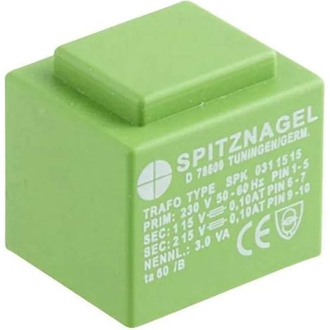 Spitznagel SPK 0312424 Transformador 3 VA 230V/24V AC