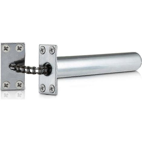 Ferme-porte invisible chromé satiné pour portes intérieures, fermeture amortie, ferme-porte automatique pour portes intérieures (1/2)