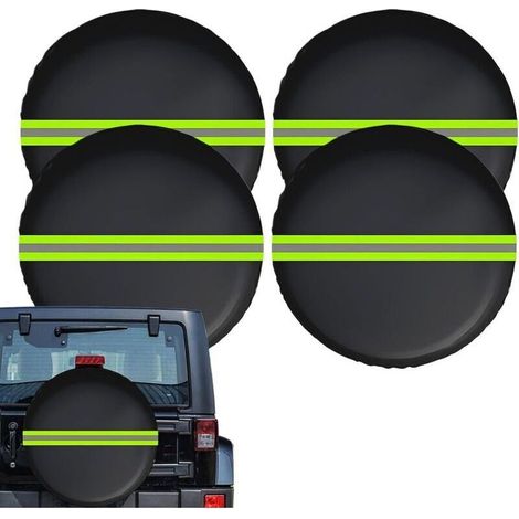 4pcs Housses De Pneus De Voiture,Protecteur Anti-Vent Impermeable Poussiere Reflet,Protector Anti-Poussière Étanche Réfléchissant pour Extérieur,Voyage Garage Remorque Camping Parking Maison Caravan- (1/4)