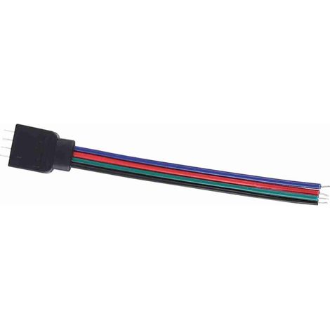 Connecteurs 4 Pin pour Rubans LED RGB 5050/3528/3014 - Lot de 20 - Câbles PVC 10cm (1/5)