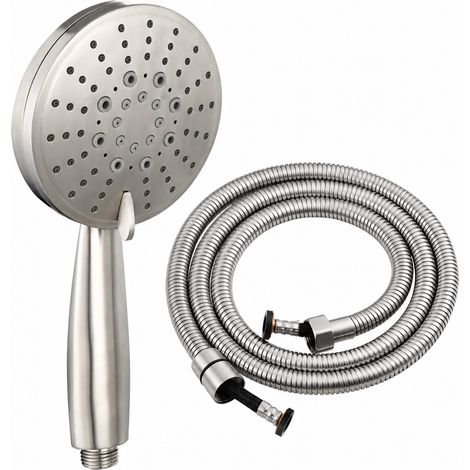Ensemble pommeau de douche 5 modes avec flexible acier inoxydable raccord G1/2, 26,8 × 28 × 7,7 cm, 784 g – Livraison gratuite (1/5)