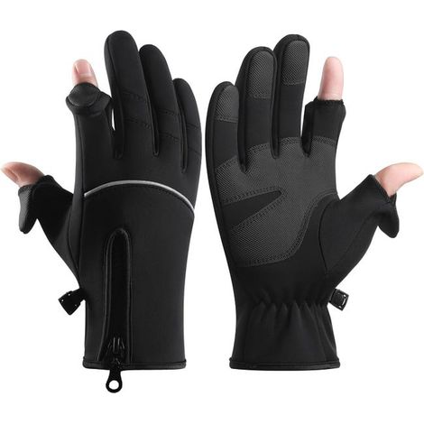 Guantes de invierno para pantallas táctiles, guantes cálidos impermeables y resistentes al viento, guantes para correr, andar en bicicleta y conducir, L
