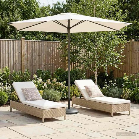 Paraguas de Jardín con Base 270 x 270 cm Poliéster Rectangular