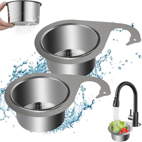 Stainless Steel Swan Sink Strainer Basket 2 Pieces Swan Shaped Filter Basket Kitchen Sink Basket Multi function Drain Basket for Fruits Vegetables Was