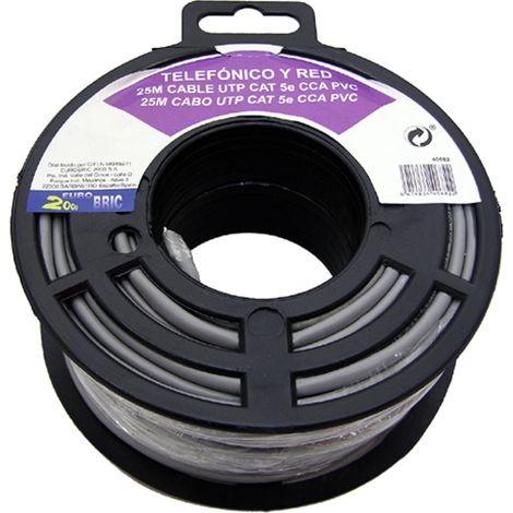 25m cable utp cat 5e gris
