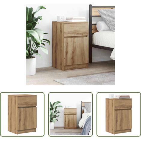 vidaXL Nachttisch Eiche - Nachttisch Artisan-Eiche 39x35x65 cm Holzwerkstoff (1/5)