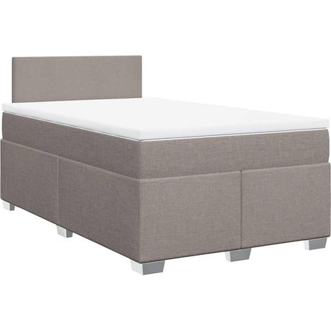 Maison Exclusive - Sommier à lattes de lit avec matelas taupe 120x190 cm tissu (1/5)