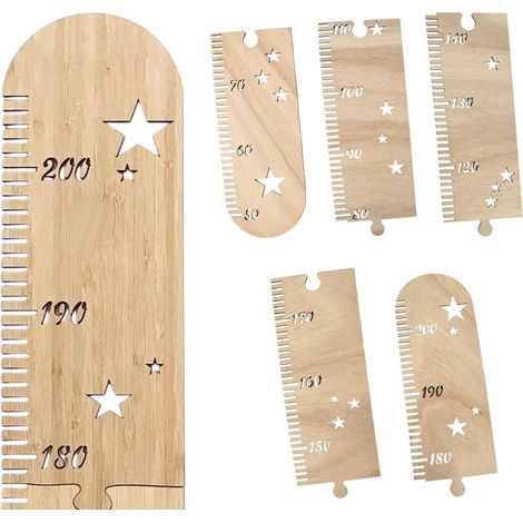 Wachstumstabelle aus Holz zur Wandmontage für Kinder, abnehmbares Hängelineal, Schlafzimmerdekoration